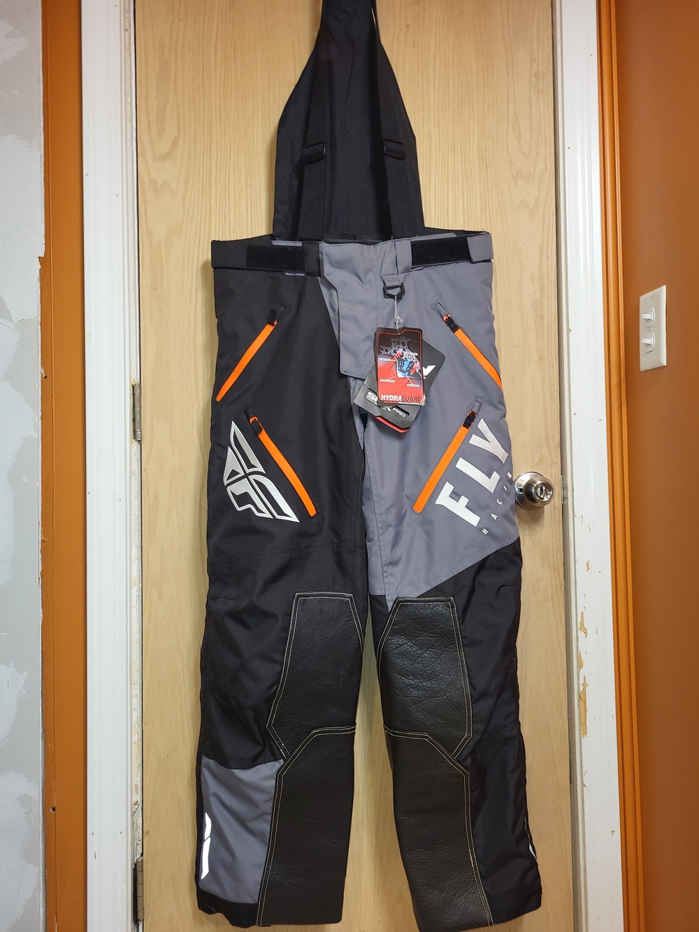 Fly Racing Men's Black & Gray Ski Bib Pants with Orange Accents
